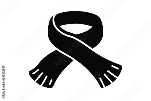woolen scarf simple silhouette vector icon