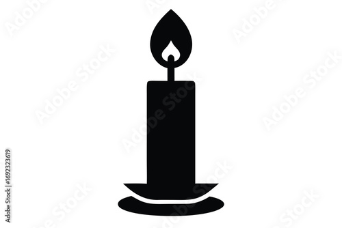 christmas candle flame simple silhouette vector icon