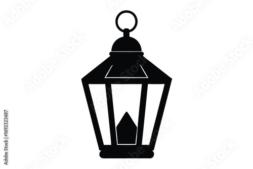 christmas candle lantern simple silhouette vecto
