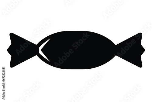 christmas candy wrapper simple silhouette vector icon