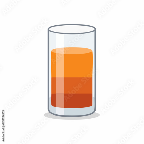 Simple cartoon illustration of a glass of fresh orange juice or beverage