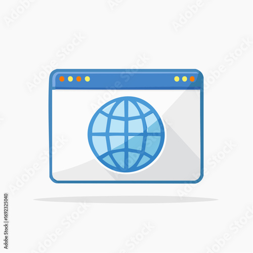 Internet Browser with Globe Icon Global Network Webpage Connection
