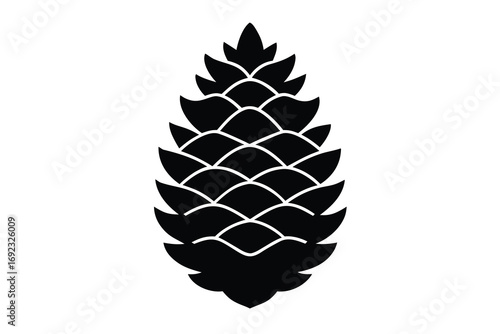 christmas pine cone ornament simple silhouette vector icon