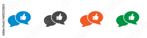 Positive feedback icon for communication, messaging, business. Solid vector icon.