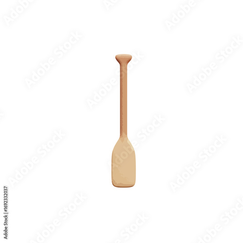 Claymorphic Oar 3D Icon isolated on a white background
