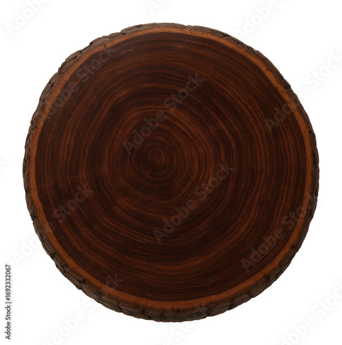 Ipe wood slice with dense structure and dark brown appearance