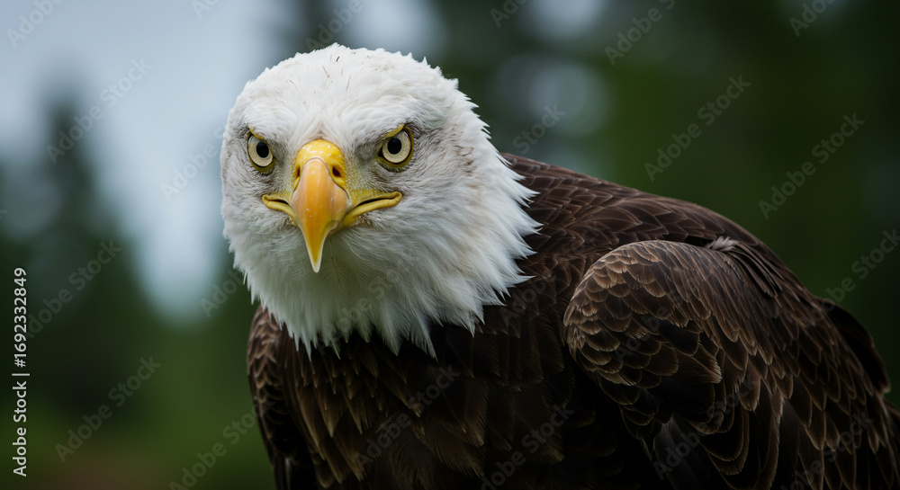 Obraz premium Majestic Gaze of an American Bald Eagle