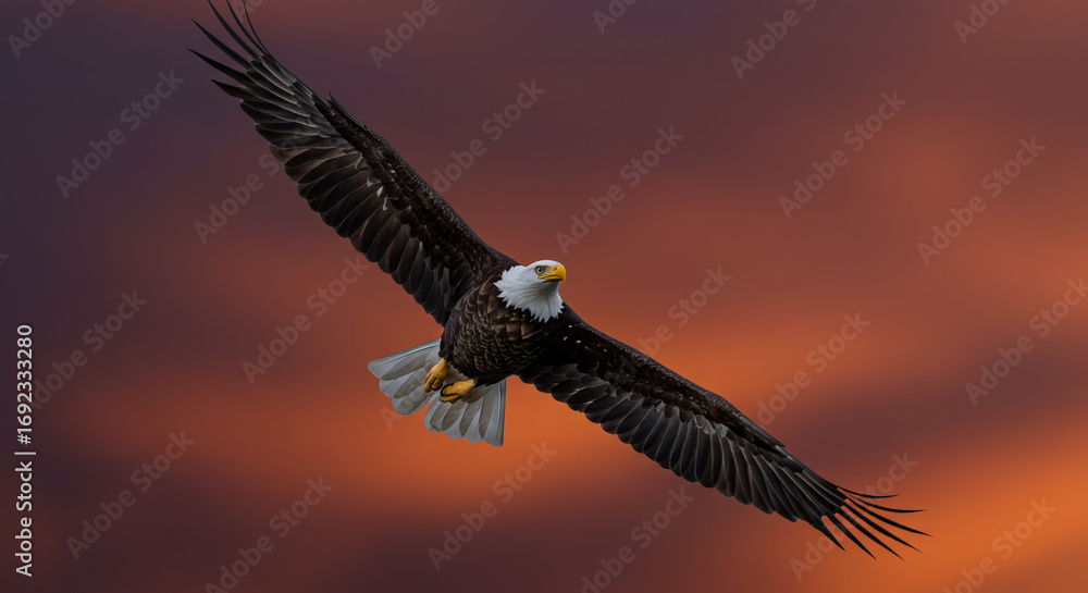 Naklejka premium Majestic Gaze of an American Bald Eagle