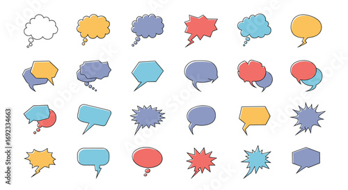 Spice up your project with these colorful speech bubbles for a modern, conversational design aesthetic