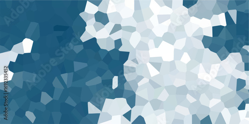 Abstract digital geometric mosaic pattern featuring shades of blue and white providing a modern and elegant artistic design