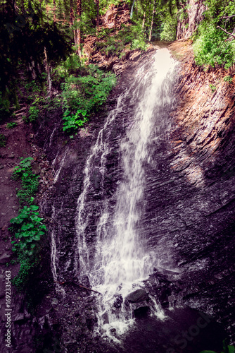 Waterfall in the Carpathian Mountains