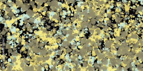 Abstract background with overlapping watercolor splatters in earthy tones on a black backdrop artistic seamless pattern design