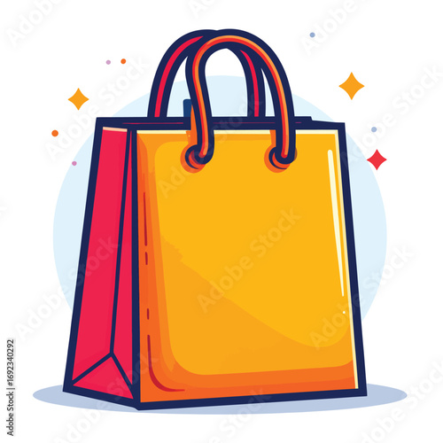 Shopping Bag Illustration, Colorful Design.