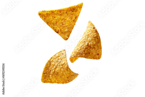  chips falling isolated on transparent background
