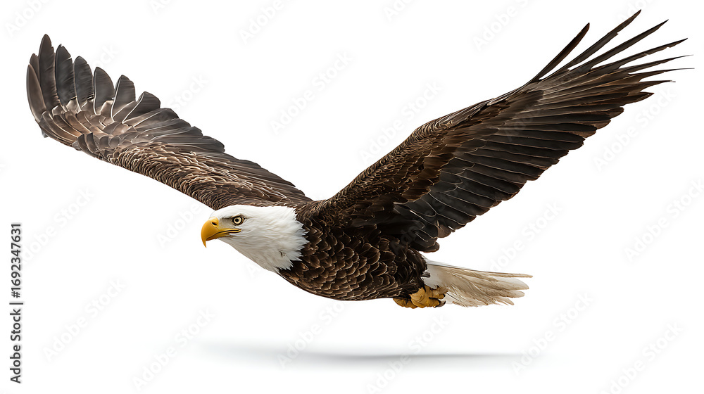 Fototapeta premium eagle in flight isolated on white
