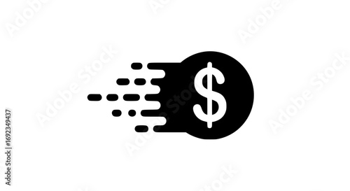 Fast money icon symbol representing quick financial transactions and speed