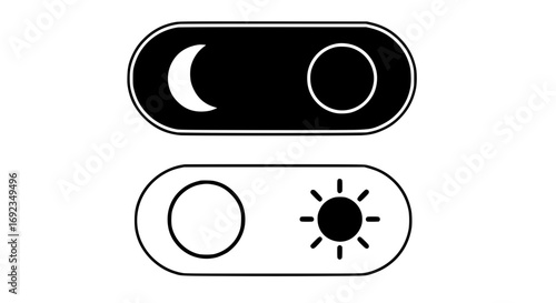 Toggle switch for day and night mode icon set for ui design and app development