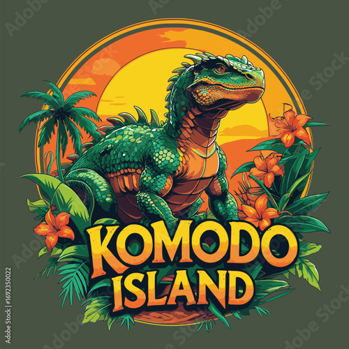 Komodo Island vector image