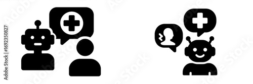 Medical chatbot icon set for digital healthcare assistance and online doctor consultation with robot technology