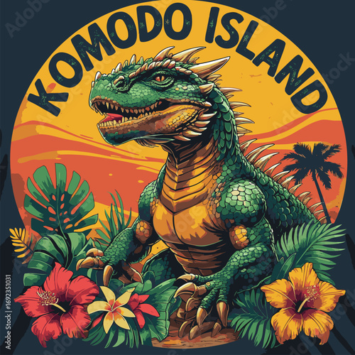 Komodo Island vector image