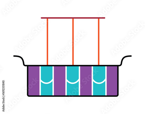 Modern Colorful Cooking Pot or Steamer Vector Icon