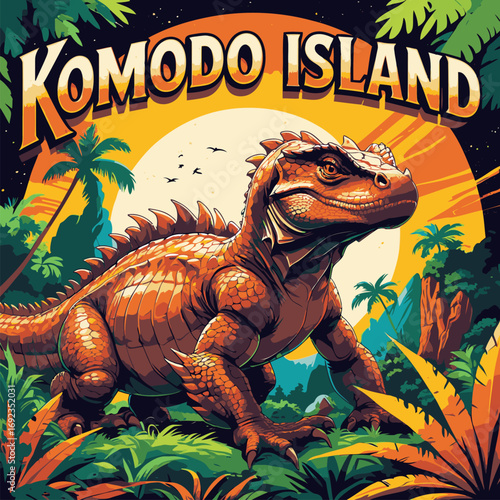 Komodo Island vector image