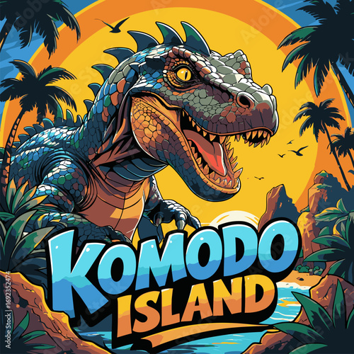 Komodo Island vector image