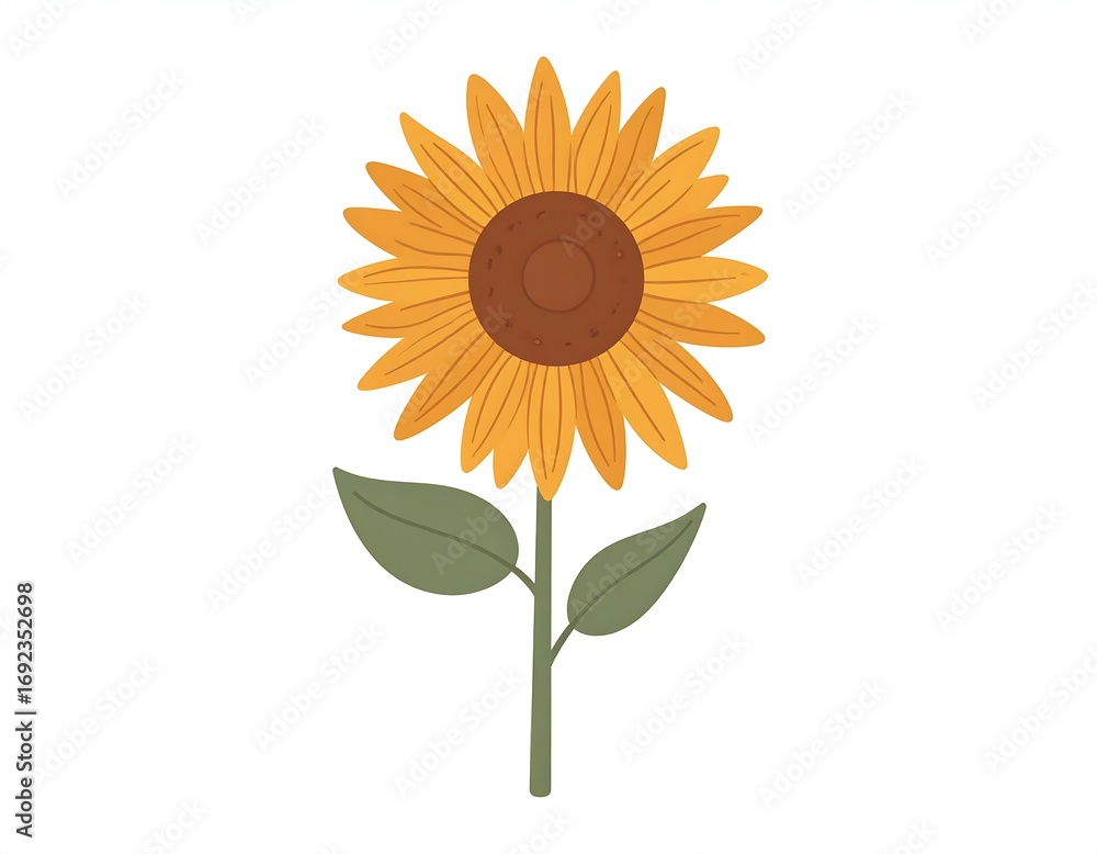 Fototapeta premium A simple illustration of a sunflower