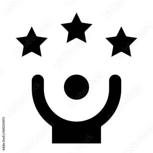 Reputation icon glyph style vector illustration