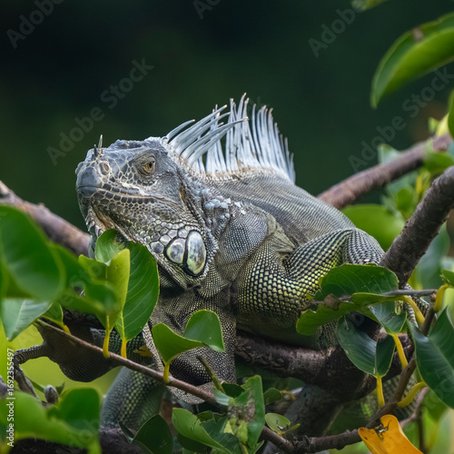 iguana on tree