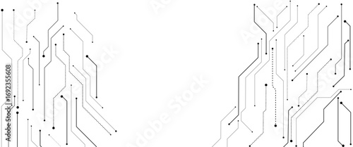 Vector abstract technology on a white background. Technology black circuit diagram.