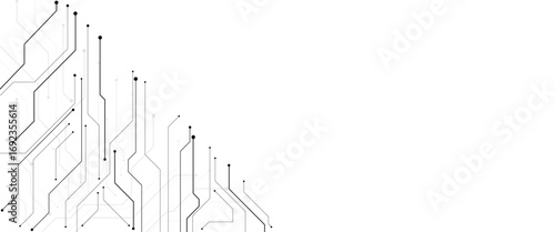 Vector abstract technology on a white background. Technology black circuit diagram.
