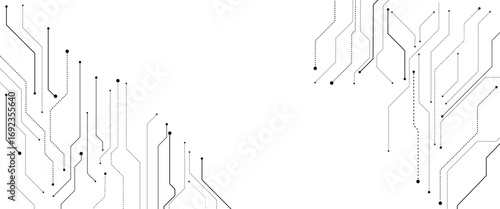 Vector abstract technology on a white background. Technology black circuit diagram.