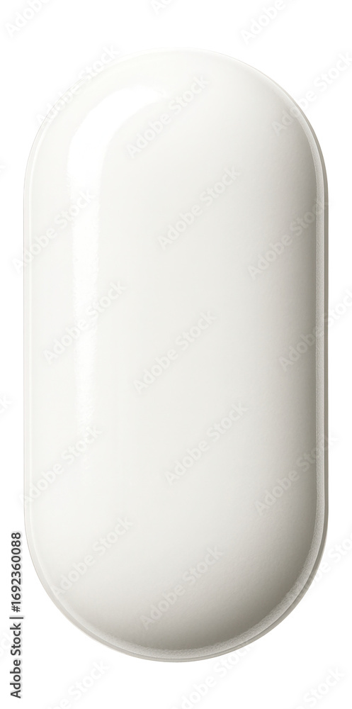 Obraz premium Oval white tablet with shiny coating