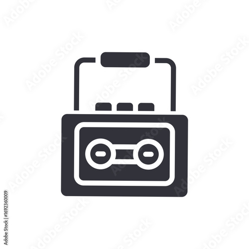 Simple Illustration Of A Portable Cassette Player Offering Nostalgic Audio Appeal
