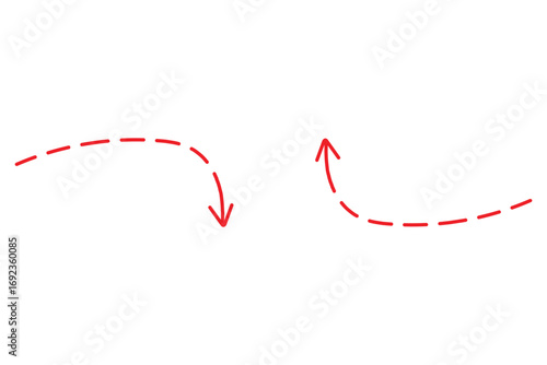 Hand drawn arrow icon vector, doodle drawn two arrow pointing up down direction for highlight and emphasize vector illustration