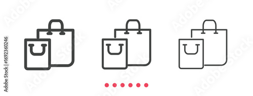 Shopping bag icon. Thin line icon vector