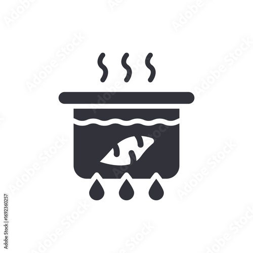 Steaming Aquatic Creation Icon Symbolizing Cooking Marine Life And Seafood Preparation
