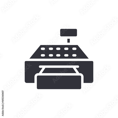 Stylized Depiction Of A Cash Register With Modern Minimalist Design Features