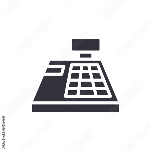Stylized Cash Register Icon Representing Commerce And Retail Transactions
