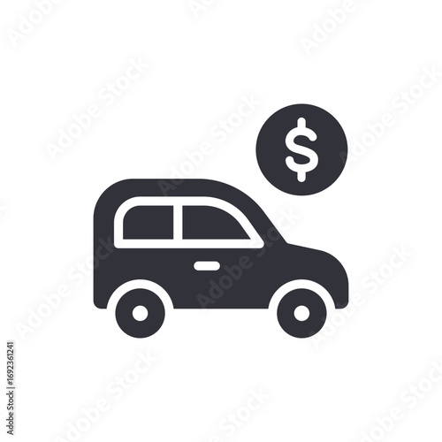 Stylized Car Icon Symbolizing Transportation Cost And Financial Aspect Of Vehicle Ownership