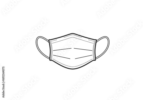 Protective surgical mask with ear loops, a crucial item for health safety and pandemic defense