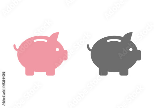 Colorful piggy bank icons symbolizing financial growth and secure investment for future savings and wealth management