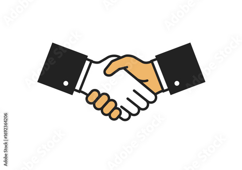 Professional Business Handshake for Agreement and Partnership. Two Diverse Hands Clasped Together, Symbolizing Successful Deal, Cooperation, Trust, and Greeting