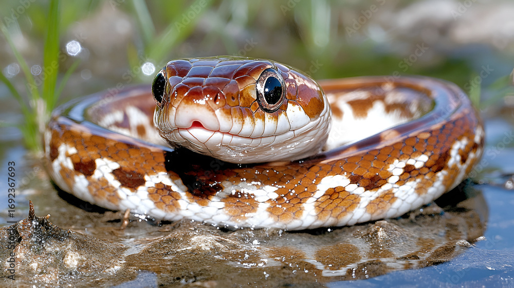 Fototapeta premium close up of a black snake