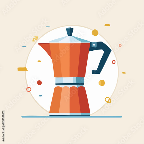 Orange Coffee Maker Illustration