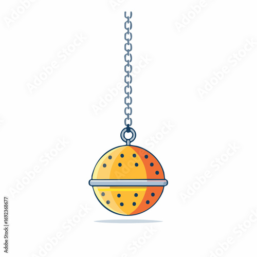 Orange Tea Infuser Hanging on Chain
