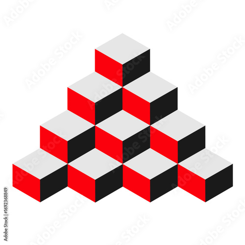 3d illusion square shape pyramid 