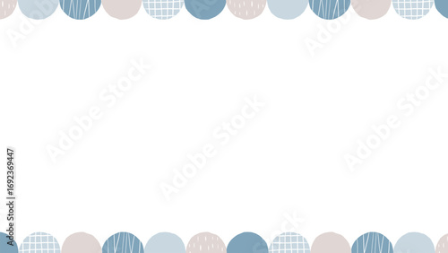 Calm Blue Circle Border Frame Background in PowerPoint Size 16:9
