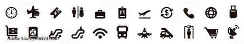 Set of Public Transportation related icons. Minimal flat graphic transport symbol. warning, mandatory, prohibition and information traffic signs. European traffic signs collection, vector illustration